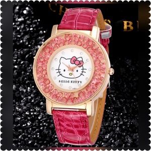 HELLO KITTY PINK ICE CZ STONE WOMANS WATCH
